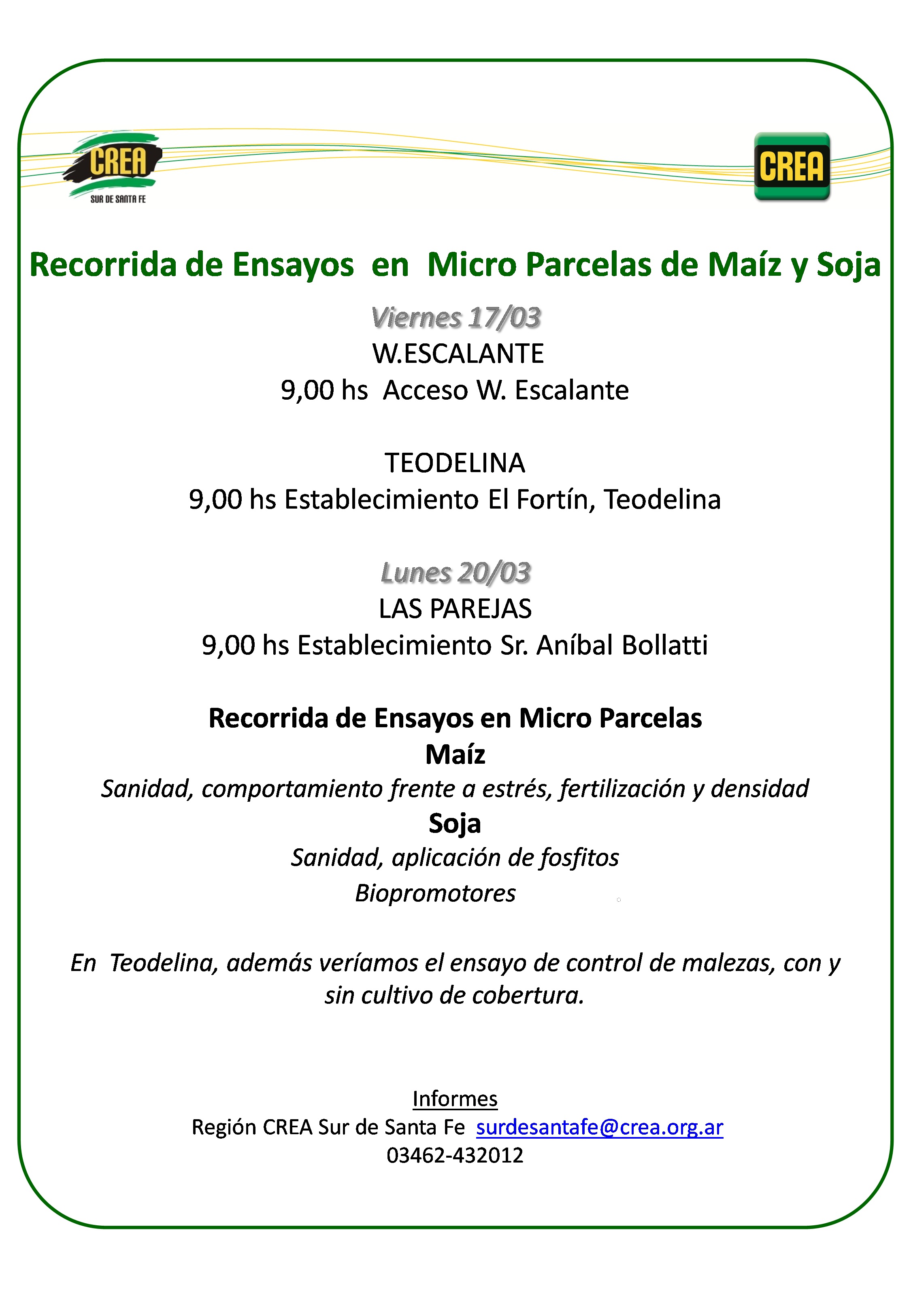 RECORRIDA MICRO PARCELAS 2017